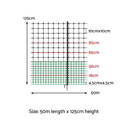 i.Pet - Electric Chicken Fence Poultry Netting 50m x 125cm