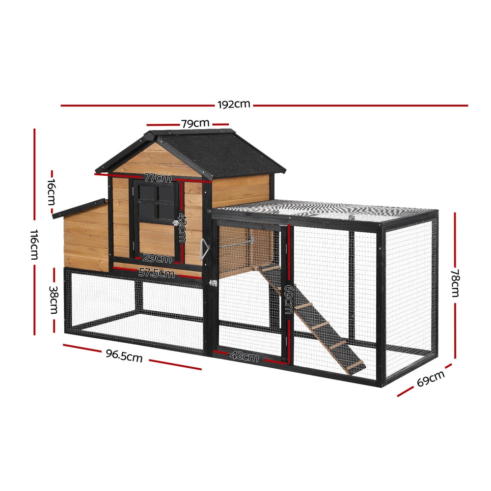 i.Pet - Extra Large Wooden Chicken Coop and Rabbit Hutch