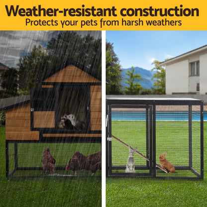 i.Pet - Extra Large Wooden Chicken Coop and Rabbit Hutch