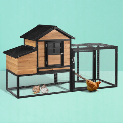 i.Pet - Extra Large Wooden Chicken Coop and Rabbit Hutch