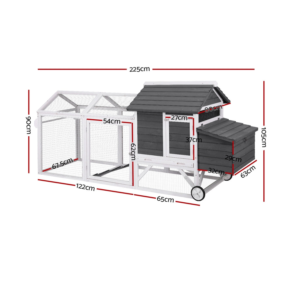 i.Pet - Extra Large Wooden Chicken Coop and Rabbit Hutch