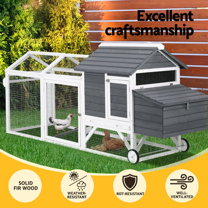 i.Pet - Extra Large Wooden Chicken Coop and Rabbit Hutch