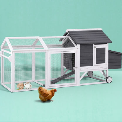 i.Pet - Extra Large Wooden Chicken Coop and Rabbit Hutch