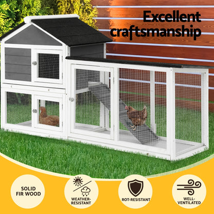 i.Pet - Extra Large Wooden Chicken Coop with Run Cage