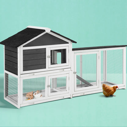 i.Pet - Extra Large Wooden Chicken Coop with Run Cage