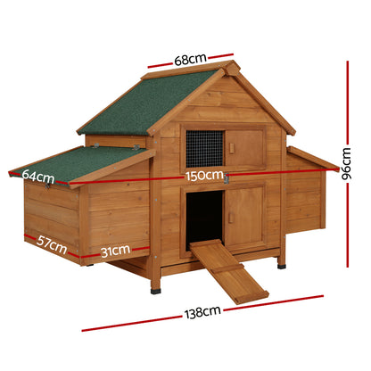 i.Pet - Outdoor Wooden Pet Hutch 150x68x96cm