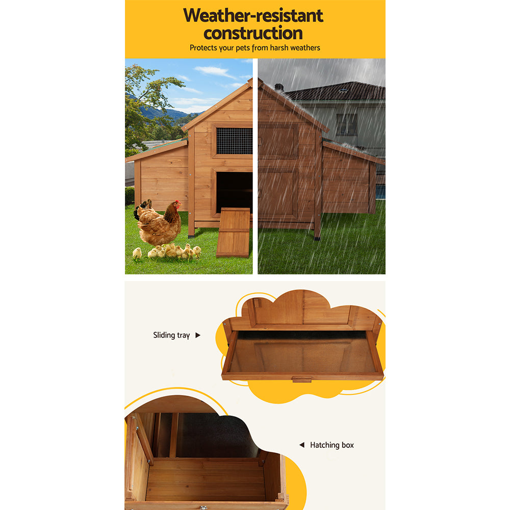 i.Pet - Outdoor Wooden Pet Hutch 150x68x96cm