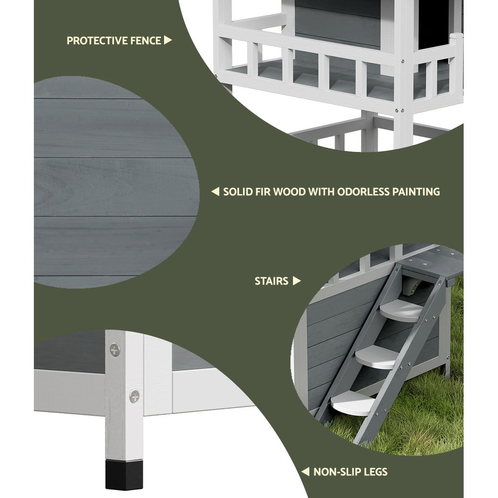 i.Pet - 72cm x 72cm x 127cm Outdoor Cat House Shelter