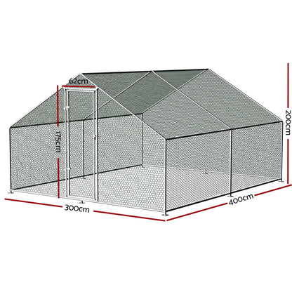 i.Pet - Chicken Coop Cage 3x4x2m Galvanised Steel