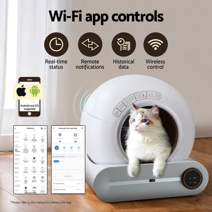 i.Pet - Smart Self-Cleaning Automatic Cat Litter Box with App Control 9L