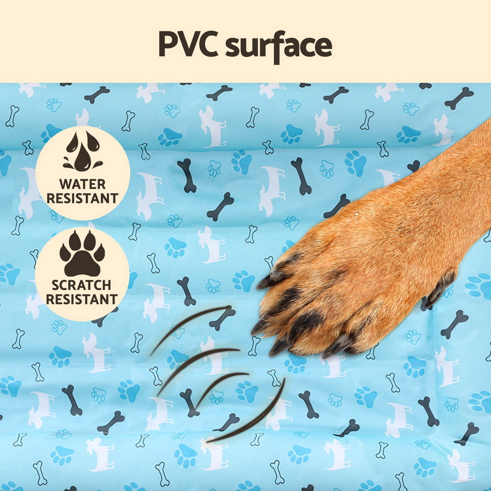 i.Pet - Pet Cooling Mat Large Gel-Powered Self-Cooling Pad for Dogs & Cats - Blue