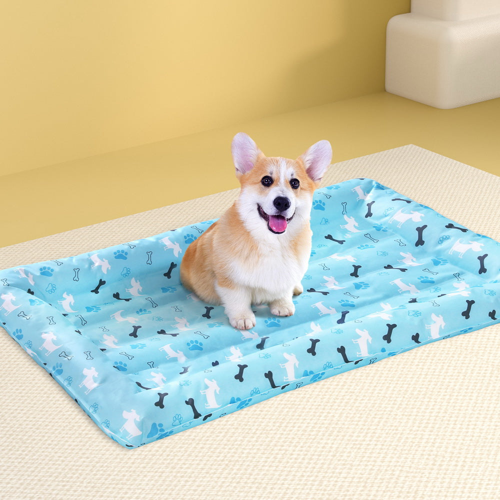 i.Pet - Pet Cooling Mat Large Gel-Powered Self-Cooling Pad for Dogs & Cats - Blue