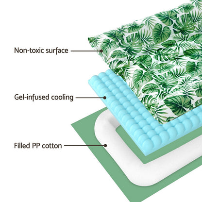 i.Pet - Pet Cooling Mat Gel Dog Cat Self-Cooling Pad Large Bed for Summer - Green