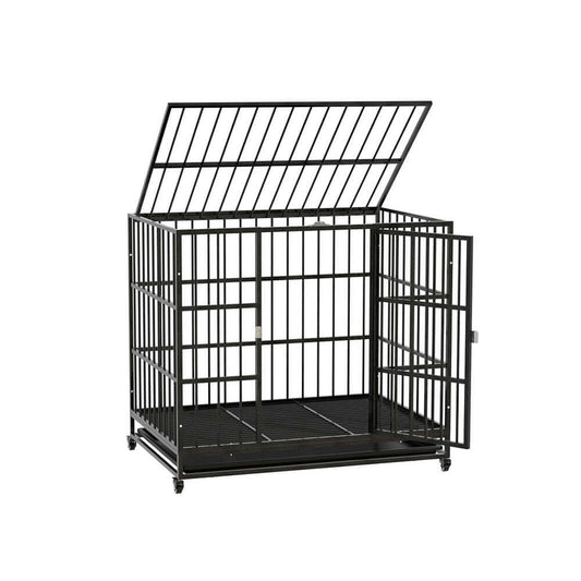 i.Pet - Large Dog Cage Crate with Anti-Bite Kennel and Wheels