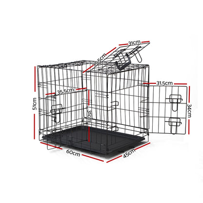 i.Pet - 24" Foldable Dog Cage Crate Kennel 3 Doors