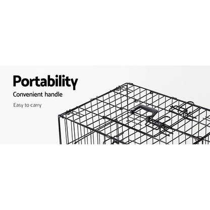 i.Pet - 24" Foldable Dog Cage Crate Kennel 3 Doors