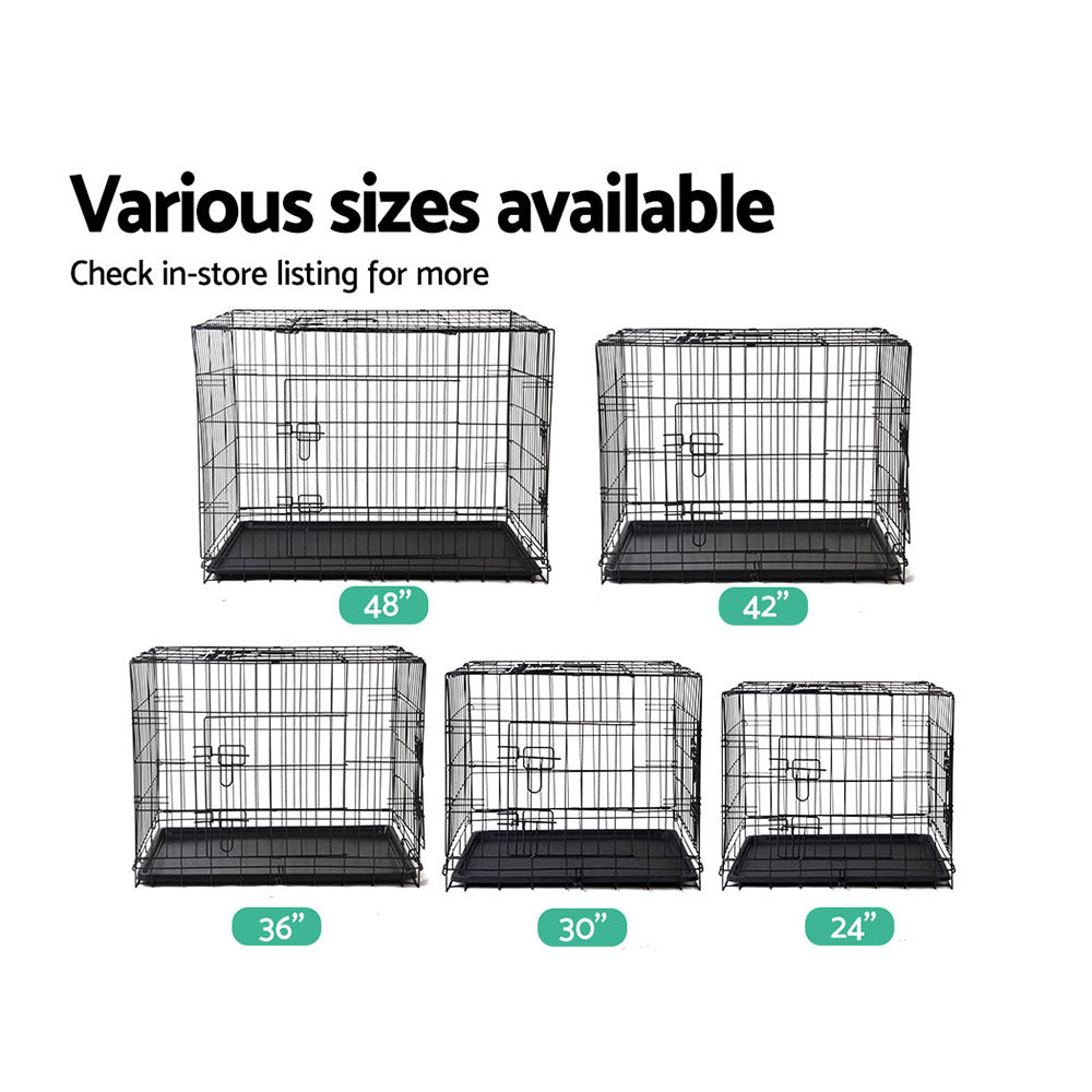 i.Pet - 24" Foldable Dog Cage Crate Kennel 3 Doors