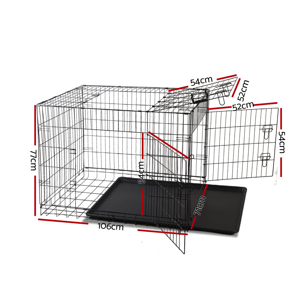 i.Pet - 42" Foldable Dog Crate with 3 Doors