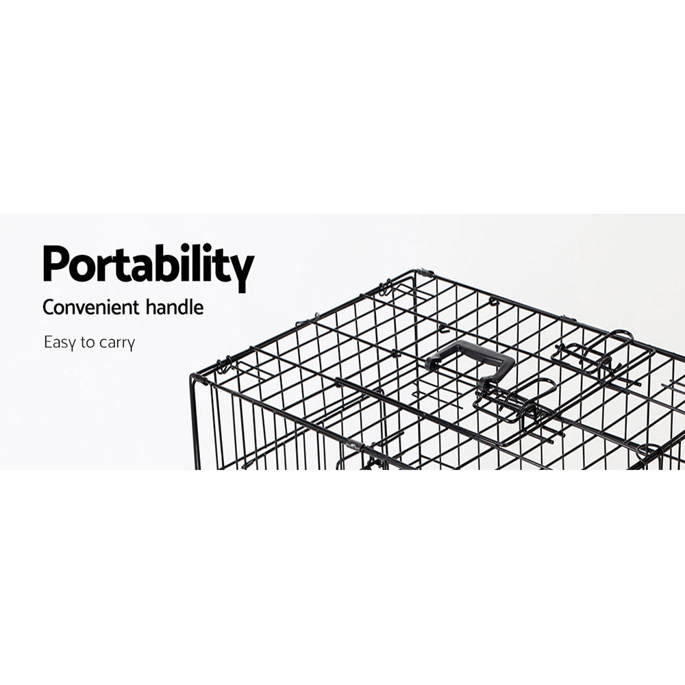 i.Pet - 42" Foldable Dog Crate with 3 Doors