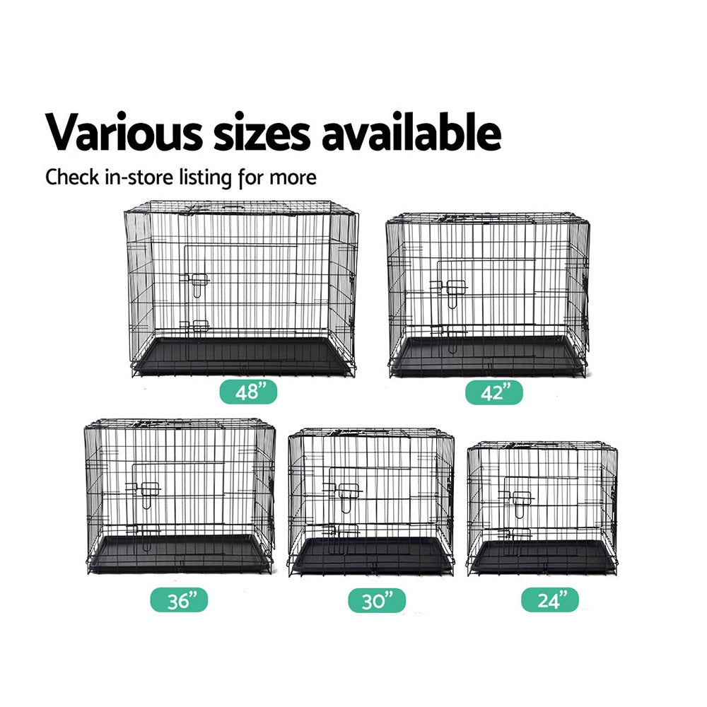 i.Pet - 42" Foldable Dog Crate with 3 Doors