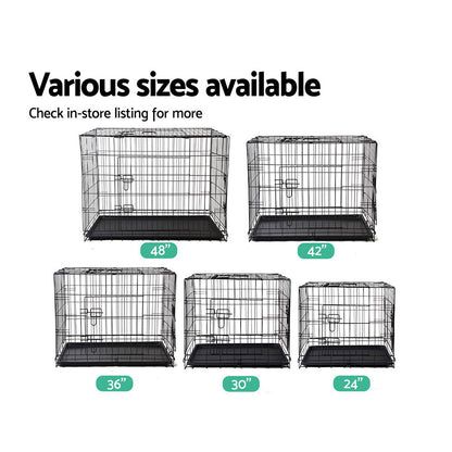 i.Pet - 42" Foldable Dog Crate with 3 Doors