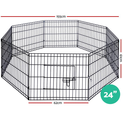 i.Pet - 24" 8 Panel Dog Playpen