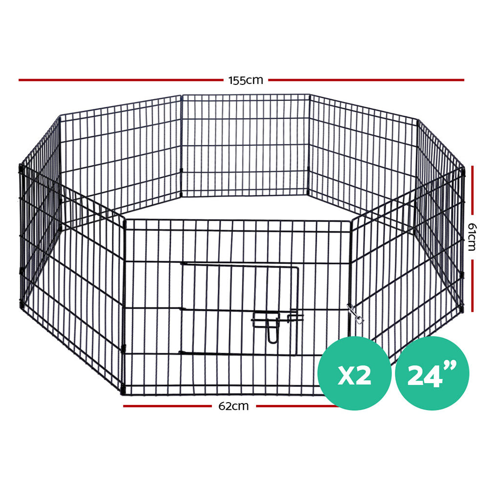 i.Pet - 2x24" 8 Panel Dog Playpen