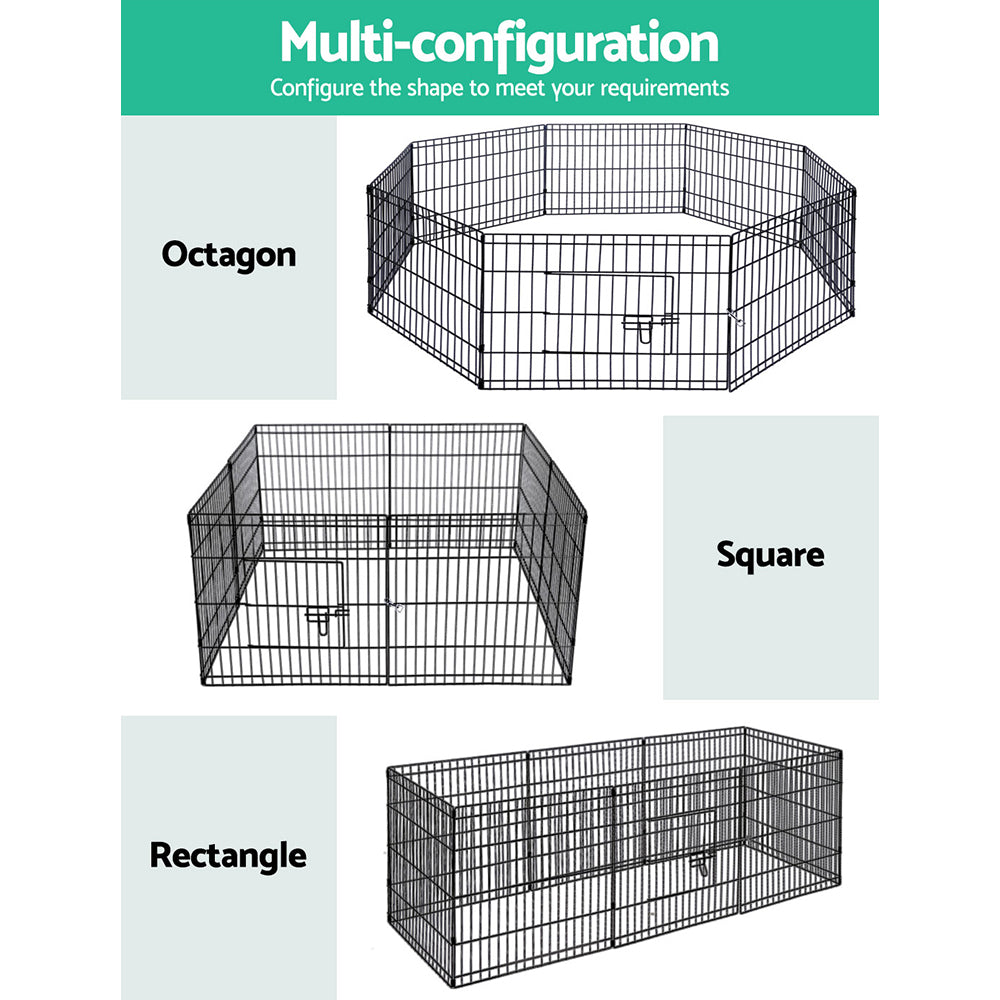 i.Pet - 2x24" 8 Panel Dog Playpen