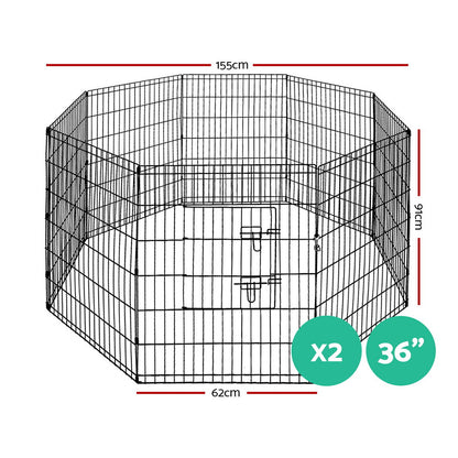 i.Pet - 2x36" 8 Panel Dog Playpen