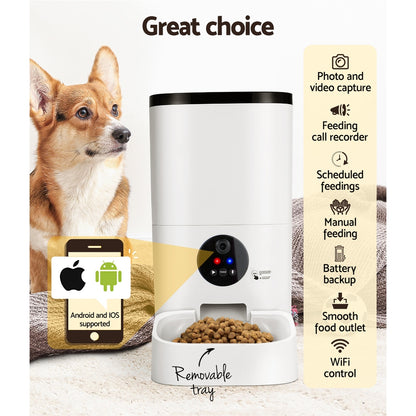 i.Pet - 6L WiFi Smart Pet Feeder with Camera and Timer