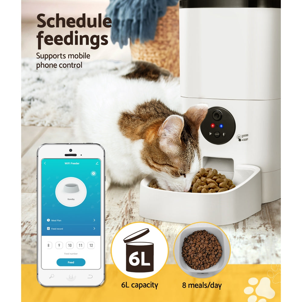 i.Pet - 6L WiFi Smart Pet Feeder with Camera and Timer