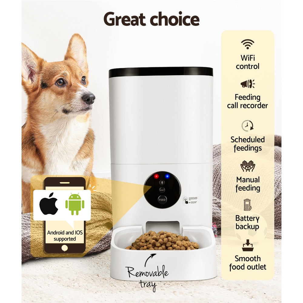 i.Pet - 6L Smart Automatic Pet Feeder with WiFi Control 6L