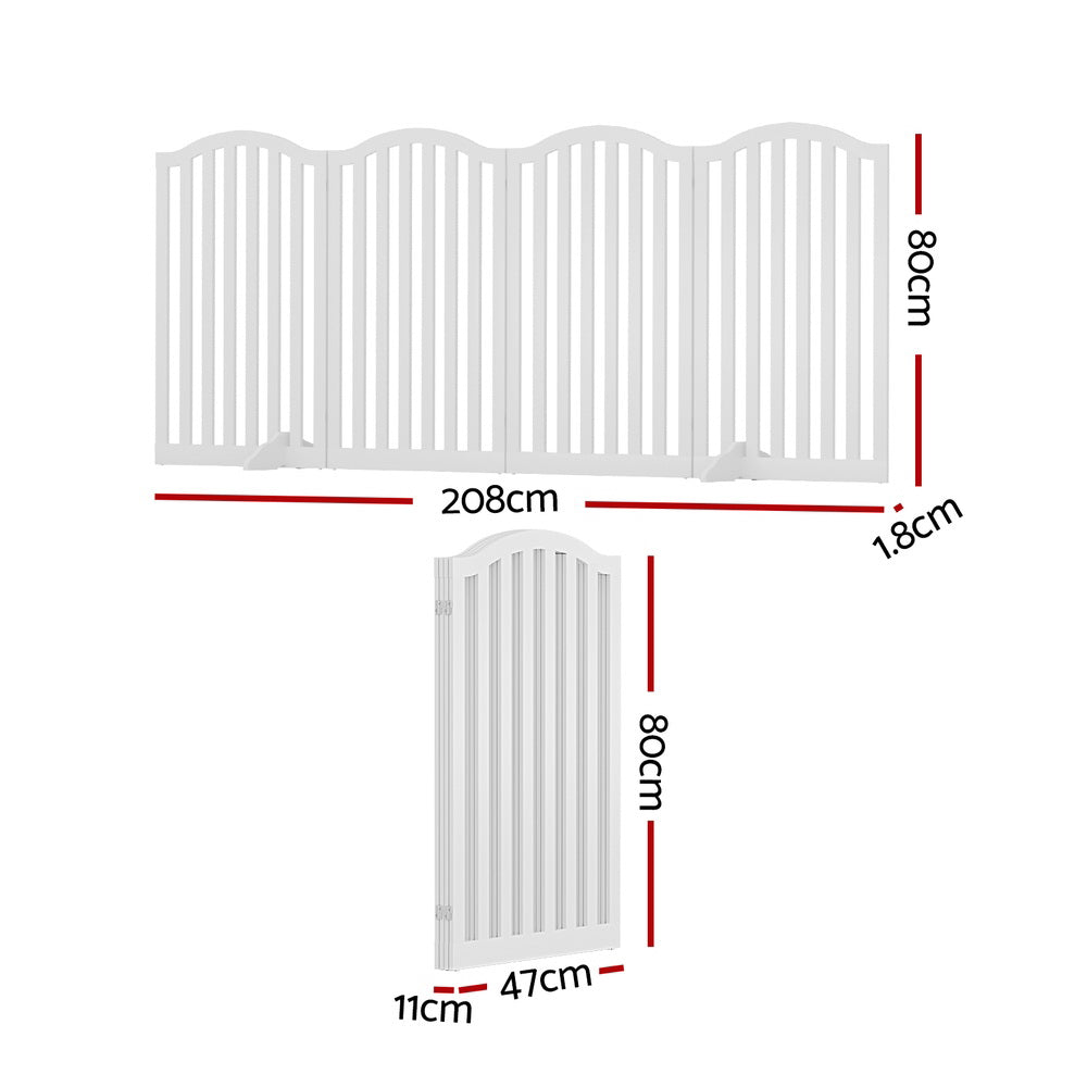 i.Pet - 4 Panel Wooden Dog Playpen Enclosure