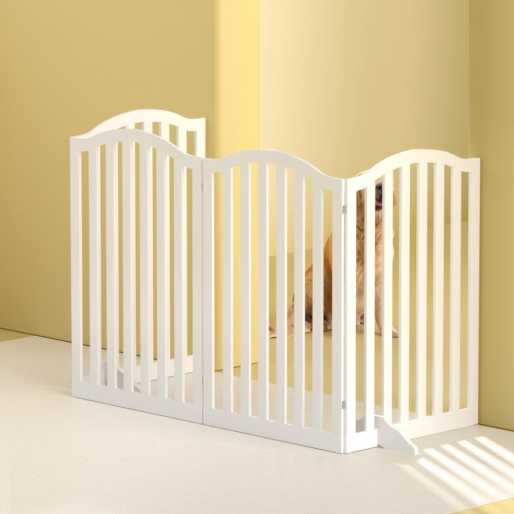 i.Pet - 4 Panel Wooden Dog Playpen Enclosure