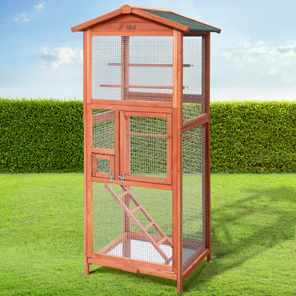 i.Pet - 168cm Large Bird Cage Aviary with Wooden Frame and Asphalt