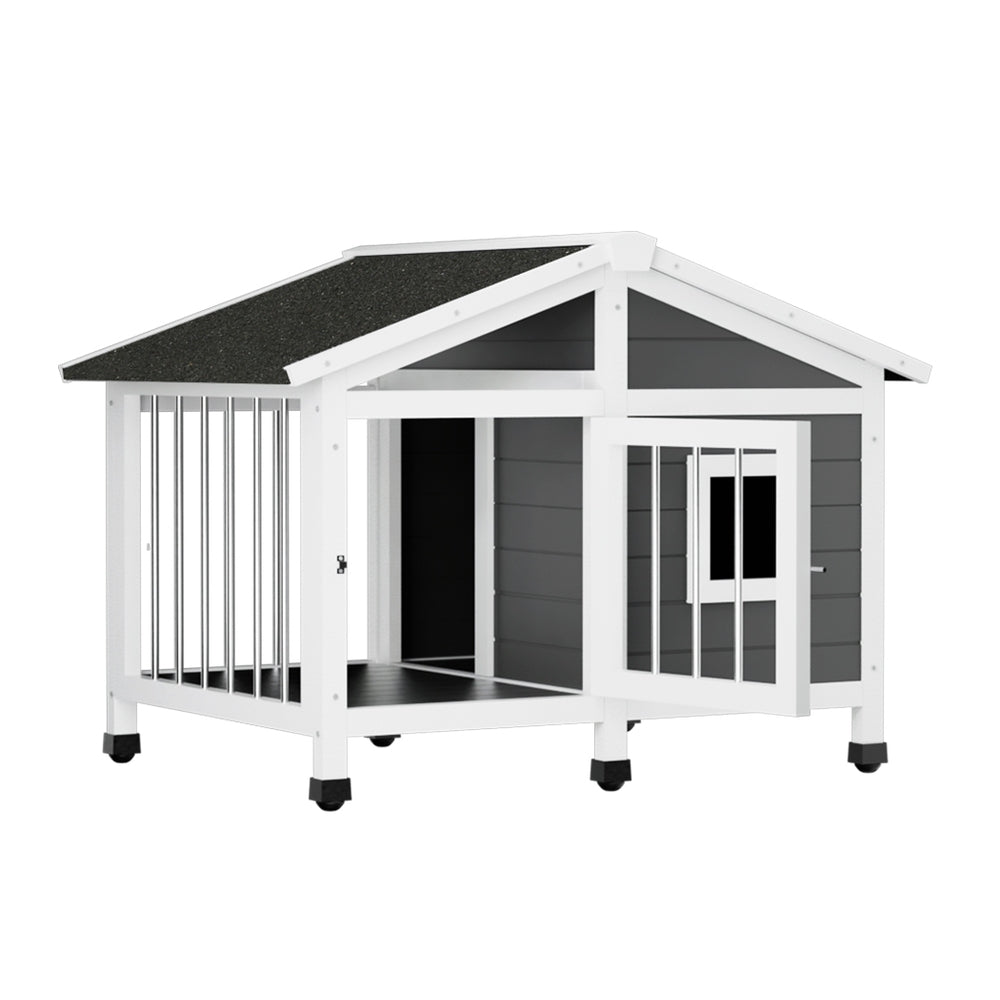 i.Pet - Large Wooden Dog Kennel House for Indoor & Outdoor Use