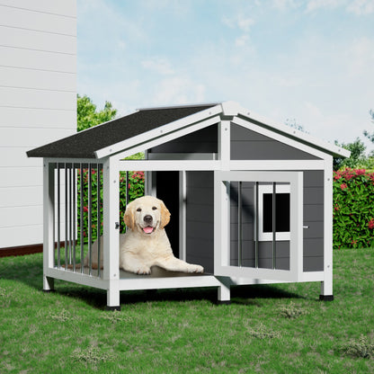 i.Pet - Large Wooden Dog Kennel House for Indoor & Outdoor Use