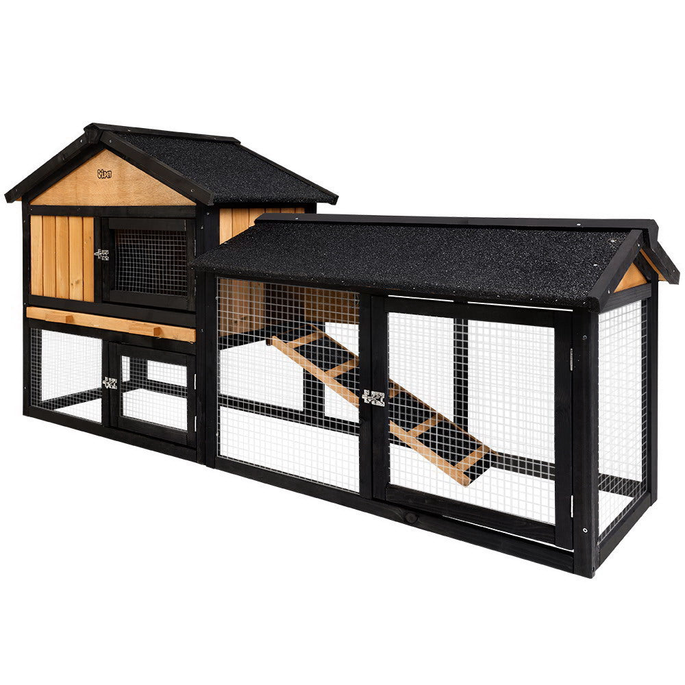 i.Pet - Extra Large Wooden Pet Hutch 165x43x86cm