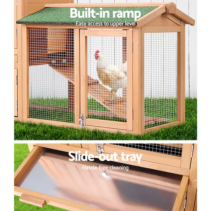 i.Pet - Wooden Outdoor Pet Hutch 138x44x85cm