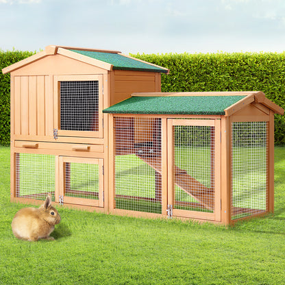 i.Pet - Wooden Outdoor Pet Hutch 138x44x85cm