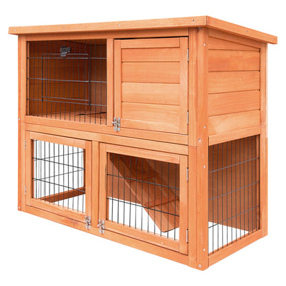 i.Pet - 88cm x 40cm x 76cm Chicken Coop and Rabbit Hutch with Large Run