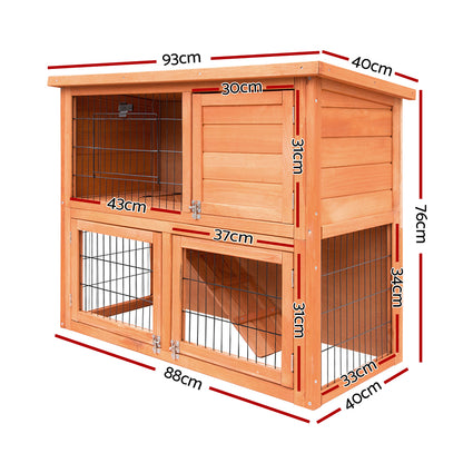 i.Pet - 88cm x 40cm x 76cm Chicken Coop and Rabbit Hutch with Large Run