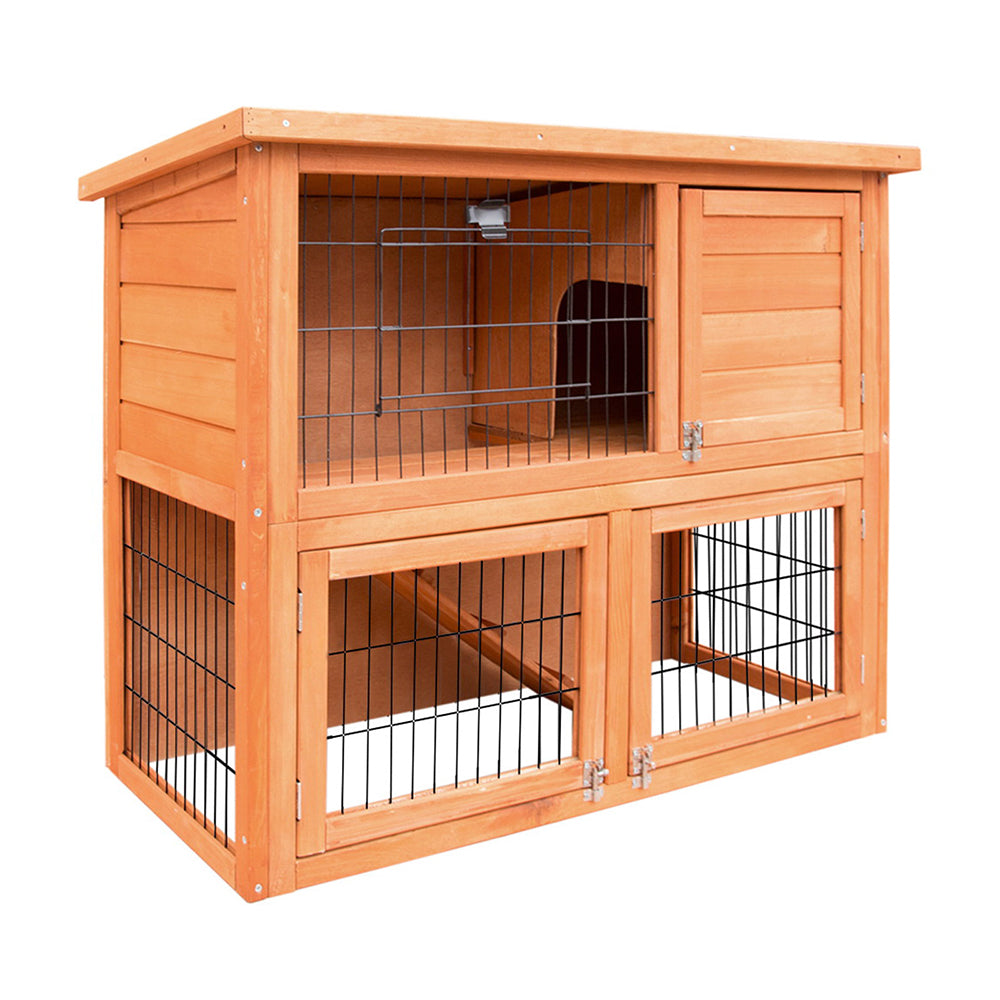 i.Pet - 88cm x 40cm x 76cm Chicken Coop and Rabbit Hutch with Large Run