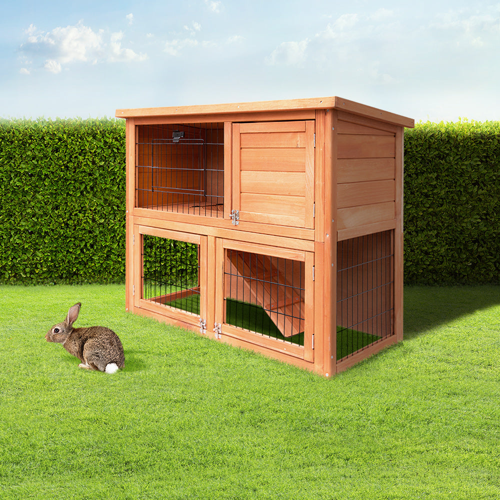 i.Pet - 88cm x 40cm x 76cm Chicken Coop and Rabbit Hutch with Large Run