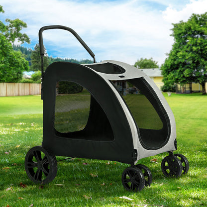 i.Pet - Pet Stroller Dog Pram Large Carrier Cat Travel Foldable Stroller 4 Wheels Trolley