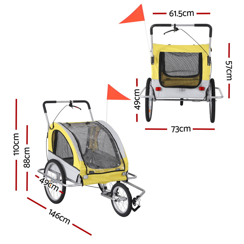 i.Pet - Large Foldable Pet Bike Trailer & Dog Stroller