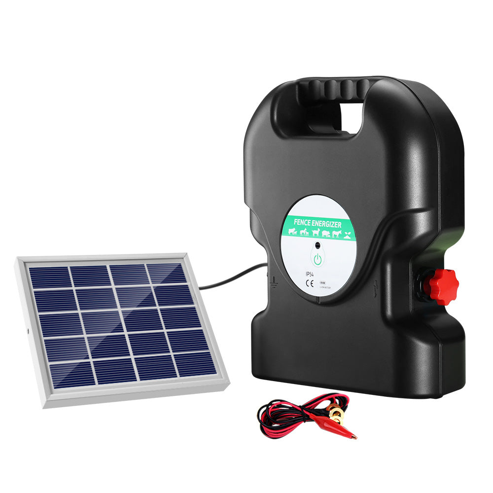 Giantz - Fence Energiser 20KM Solar Powered 1.2J Electric