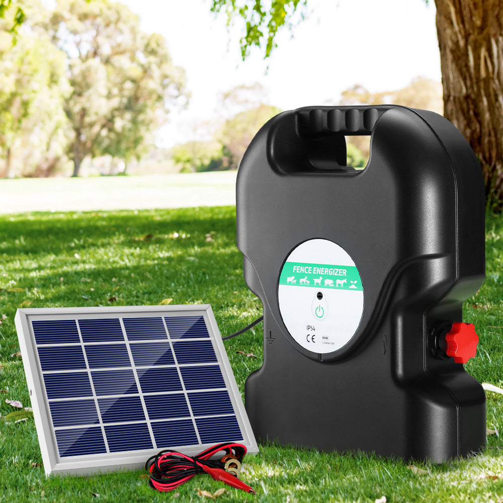 Giantz - Fence Energiser 20KM Solar Powered 1.2J Electric