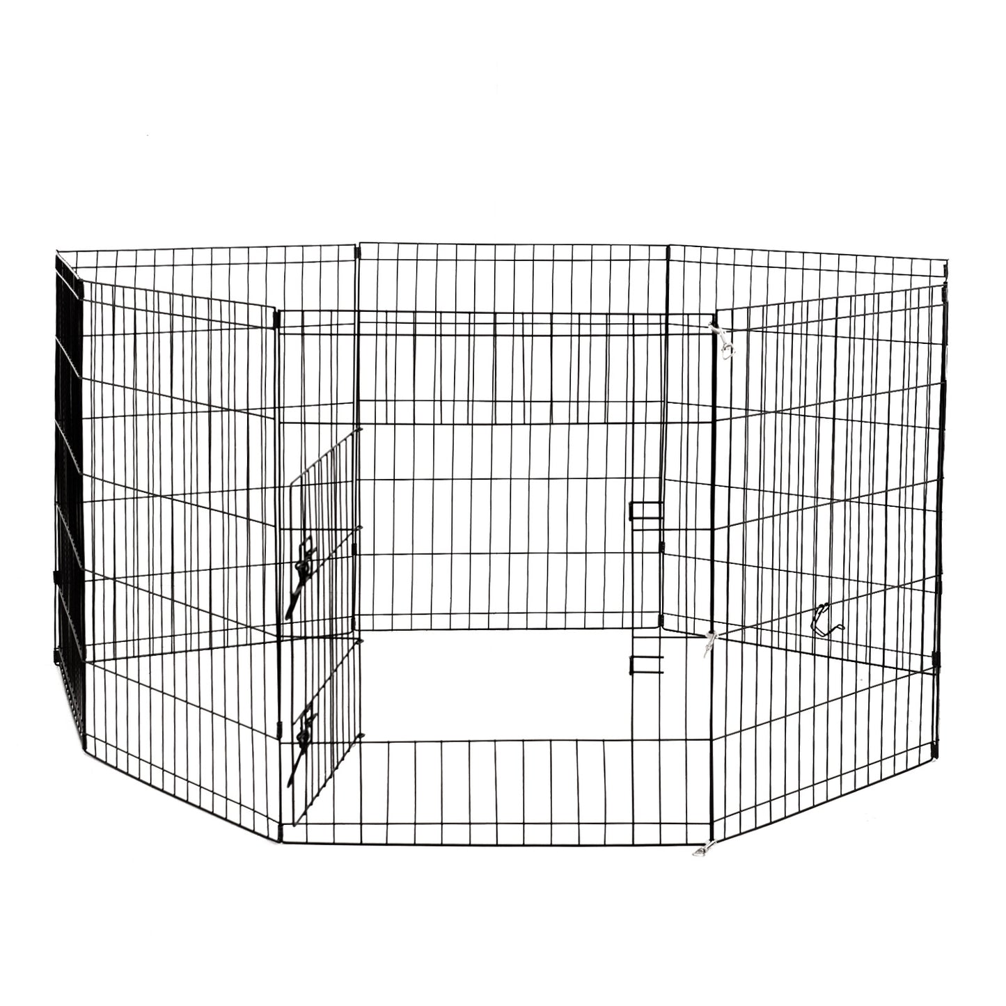 4Paws 8 Panel Playpen Puppy Exercise Fence Cage Enclosure (24" - Black)