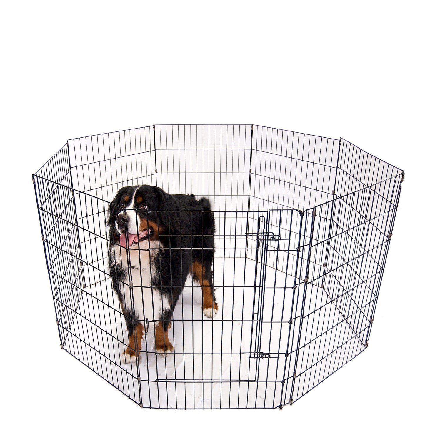 4Paws 8 Panel Playpen Puppy Exercise Fence Cage Enclosure (24" - Black)